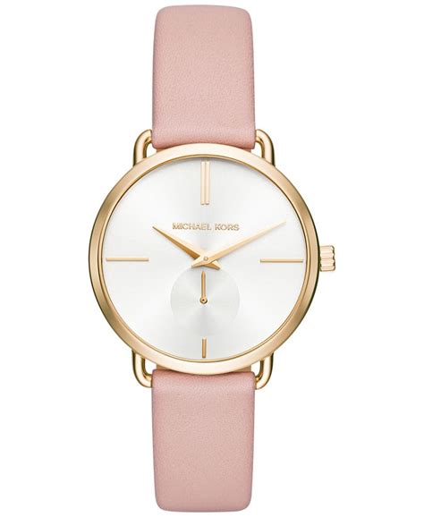 Women's Portia Pink Leather Strap Watch 36mm MK2659